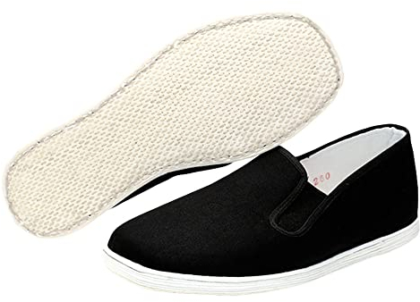 G-LIKE Kampfkunst Chinesische Peking Stoffschuhe - Traditionelle Handgefertigte Herren Damen Freizeitschuhe Hausschuhe Kung Fu Tai Chi Flache Schuhe Casual Slipper Sneaker – Baumwolle (Numeric_41)