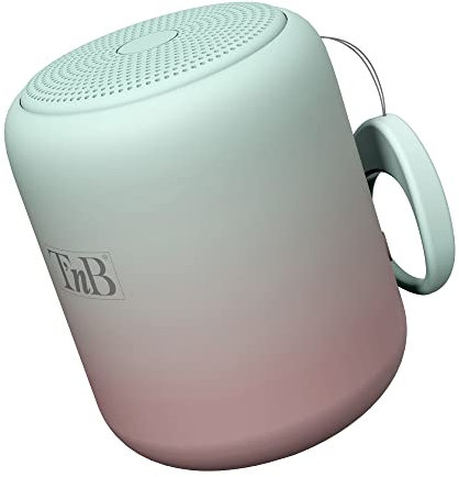 T’NB Enceinte Color - Idee Cadeau Noel, Enceinte sans Fil Portable, Connexion Bluetooth 8 Heures, Petite Enceinte de Douche Waterproof IPX4, Format Mini Tendance et Colorée – Dégradé Vert et Rose