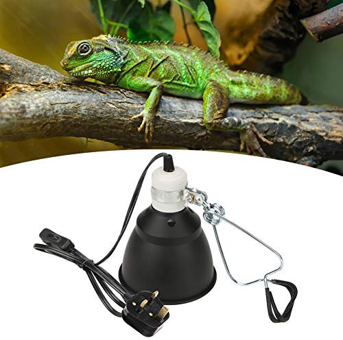 Sonhomay E27 Reptile Turtle Heat UVA/UVB Bulb Lamp Light Holder 220V 300W Reptile Clamp Lamp Heating Lighthouse for Chicken Brooder Basking Small Pet Animal(UK Plug)