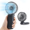 Ventilatore a mano piccolo, pieghevole, con USB, ricaricabile, a 4 velocità, portatile, portatile, portatile, per ufficio, attività all'aperto, viaggi e campeggio, colore nero