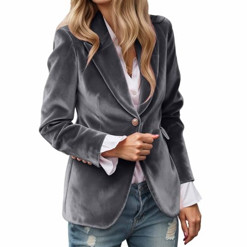 Chaqueta Terciopelo Mujer - Superficie Lisa Negocios Blazer Otoño E Invierno Entallado Blusa Monocolor Cálido Ropa De Abrigo Elegante Terciopelo Velvet Suit