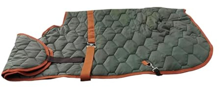 KiBcsLic Coperta Cavallo Equino Invernale Imbottito Impermeabile con Cinghie Oxford Traspirante per Protezione Cavalli attività Equestri Stalle, Verde Scuro 60cm