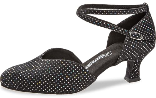 Diamant Femmes Chaussures de Danse 105-068-155 - Velours Noir - 5 cm Latino - Taille: UK 8,5