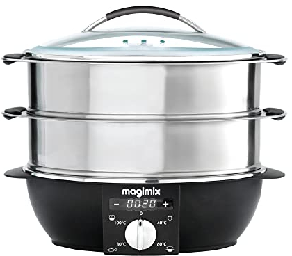 Magimix Multifunctional Food Steamer | 2 Tiers & Removeable Base | 12.2L Capacity | Stainless Steel, 11581