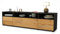Stil.Zeit TV Schrank Lowboard Bella, Korpus anthrazit matt, Front Holz-Design Eiche (180x49x35cm), mit Push-to-Open Technik & Leichtlaufschienen