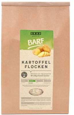GRAU – l'originale – verdure essiccate per BARF per cani - fiocchi di patate, 1 confezione (1 x 2,5 kg), alimento complementare per cani