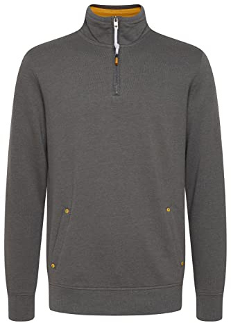!Solid SDKaran Troyer - Felpa da uomo con colletto alto, vestibilità regolare, Grigio Melange (1840051), L