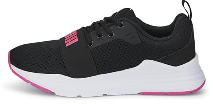 PUMA Unisex Kids Wired Run Jr Baskets, Puma Black Sunset Pink, 38 EU