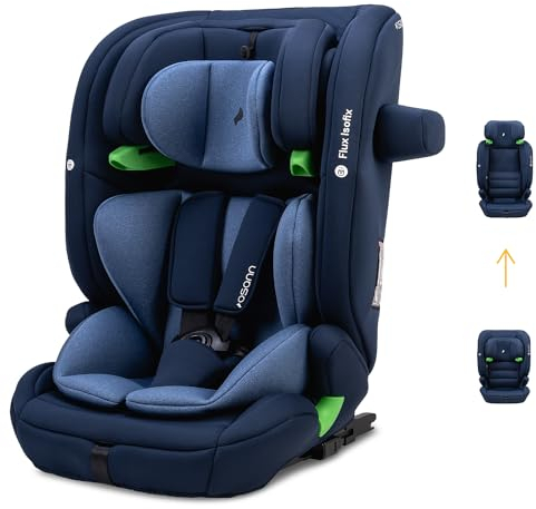 Osann Flux Isofix Kindersitz, i-Size von 76 bis 150 cm, mitwachsend Kindersitz Auto Isofix - Navy Melange