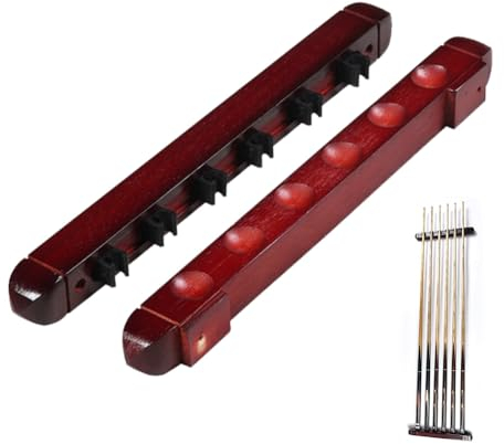 Billard Wandhalterung, Pool Cue Wall Mounted Rack, Billard Queue Halter, Billard-Queue-Rack, Pool-Queue-Rack, Billardzubehör für Schulen, Heime und Vereine, mit 6 LöChern, 39 cm