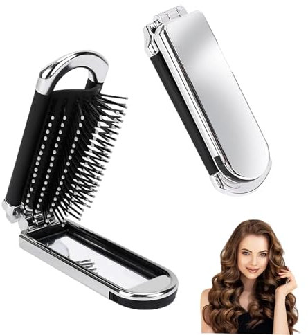 2 Pcs Klappbarer Bartkamm, Mini Klappkamm Männer Faltbarer Taschenkamm Styling Zähne Klapptasche Haarkamm Hair Comb Antistatisch Tragbarer Reisekamm Brauner Frisierkamm Schnurrbart-Formkamm (C)
