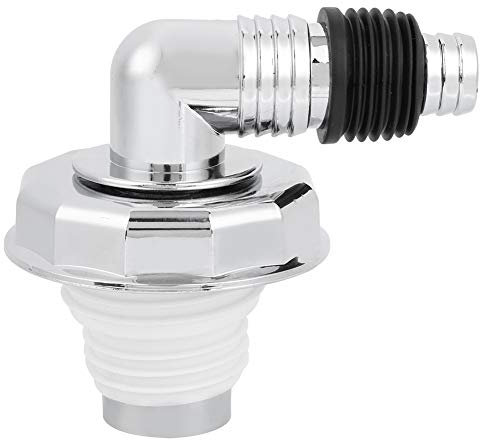 Ailgely Connettore di Scarico del Pavimento di Tenuta Cromata in PVC, con Rotazione a 360 Gradi, per Servizi Igienici, Lavatrice e Serbatoio di Scarico (Gomito Singolo per Copertura