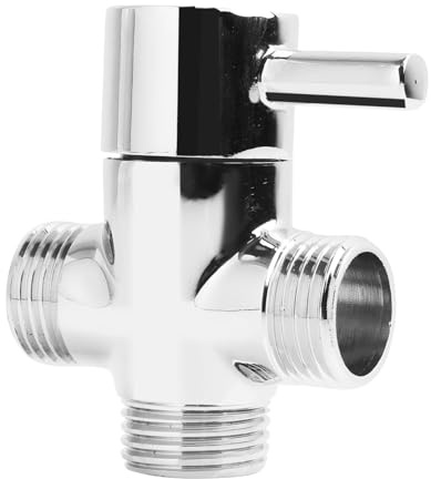 Válvula de Conmutación de 2 Vías en Latón Macizo Cromado, Conmutador de Agua de 1/2 Rosca Macho a 1/2 Rosca Macho,para Instalaciones Domésticas y Comerciales (Modelo Ventil08)