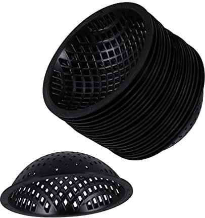 Milisten 20 Pezzi Copertura in Rete Traspirante Filtro Per Vaso Netto Maglia Mesh Di Drenaggio in Pentola Ciotola Griglia Pad in Rete Per Pentole Piantare Buco Plastica Nero