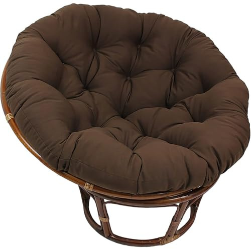 Genérico Cojín Redondo para Sillón Papasan(Solo Cojín), Alfombrilla Multifuncional para Silla de Jardín para Asientos para Ratán, Jardín, Balcón y Sala de Estar al Aire Libre (Café Oscuro, 110x110cm)