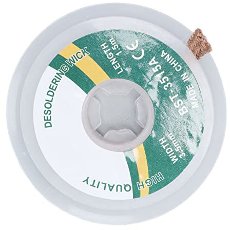 TIKATARER Strumento di Rimozione della Saldatura di Dedinante Senza Cinghia di Treccia di Rame in Lega di Rame in Lega di Pulizia 1,5 Metri, per L'elettronica (3,5mm (3515A))
