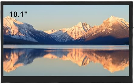 Gugxiom Computer Monitor, 10,1 Tum 1024x600 Display Gaming Monitor, Inbyggd Stereohögtalare med CPU GPU -övervakningsfunktion för PC Case DIY -applikationer