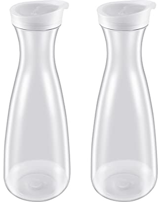 Bortivier 2 Piezas Garrafas de Agua de PláStico de 1,6 L con Tapas Abatibles Blancas, Jarras Inastillables Reciclables y de Alimenticio, Tarro de Jugo