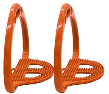 CYMMIYT Säkerhetsstigbygel, sadel, racing, stigbygel, halkfri säkerhet, pedal, ridsportbehov, hästljus (orange)
