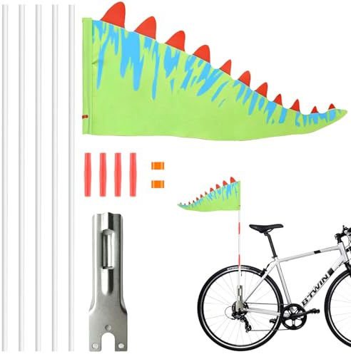 MINGJAY Drapeau pour Vélo,Drapeau de Sécurité pour Vélo,Drapeaux de Vélo pour la Sécurité,Drapeau de Sécurité Extérieur,Avertissement de sécurité,Fanions de Sécurité
