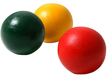 SPORT SIDE - Pétanque – 3 Cochonnets – Vert, Rouge et Jaune – 040053 – 25 mm – Jeu d'Adresse et de Plein Air