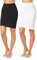 Merry Style Damen Unterrock Petticoat für Röcke MS10-204(2Pack-Schwarz/Weiß, M)