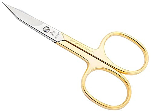 Alpen Forbici per unghie nichelate con collo e occhio dorato, punta a torre, curve, 9,0 cm, 2 in 1
