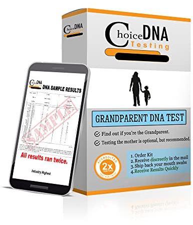 Grandparent DNA Home Test Kit - Includes one Grandparent & one Child. (At Home - for Personal Purposes Only) – Free Return Shipping to Lab, All Lab Fees Included - Results in 6 Business Days