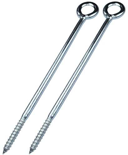 AERZETIX - C58291 - Satz mit 2 Schraubhaken öse ring Ø12x300mm für rohrgerüste - holznetz - wandbefestigung - aus stahl - farbe silber