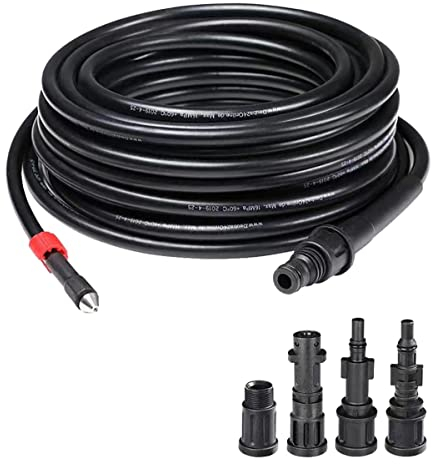 Aim Tools Tuyau de Nettoyage Haute Pression 10M 160Bar Déboucheur Canalisation avec Buse à Jet et 4 Adaptateurs pour Nettoyeur Haute Pression Kärcher/Lavor/AR