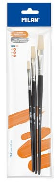 MILAN® Bolsa 3 Pinceles Planos Serie 501 nº 6, 10 y 14
