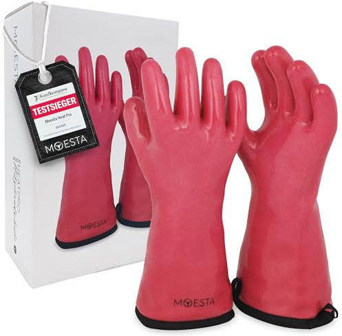 MOESTA-BBQ 20019 HeatPro Gloves – Guanti da forno in silicone, resistenti al calore fino a 250° Celsius, lavabili – XL 10 rosa