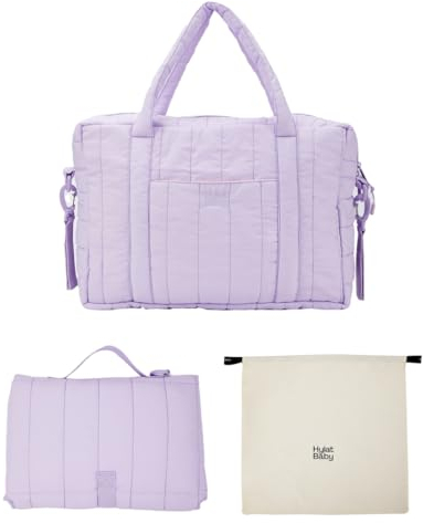 Hylat Baby Wickeltasche mit Wickelunterlage und Baumwolltasche - moderne Tasche für Windeln und Kindersachen – ideal für unterwegs
