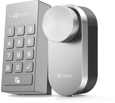 EZVIZ Serratura Intelligente con Tastiera Multifunzionale, Serratura Collegata, Funzione Bluetooth, Accesso Remoto, per l'Accesso senza Chiavi, DL01PRO e DL01CP