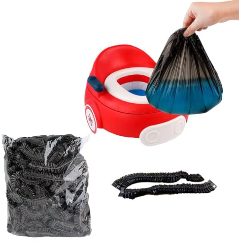 OULIGET Fodere per vasino con elastico, sacchetti portatili per imparare a usare il vasino, usa e getta, per bambini e neonati, 43 x 20 cm, nero, 50 pezzi