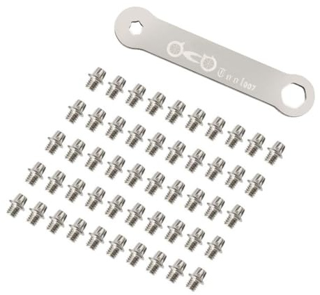 HOUSON 50 tornillos de pedal de bicicleta, pedales de bicicleta, clavos antideslizantes, pernos de pedal de acero inoxidable para bicicletas de montaña, bicicletas de carreras