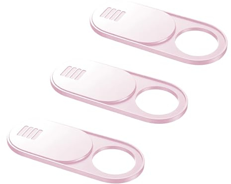 GrueGard Copertura Webcam, Copertura per Privacy della Camera del Laptop e del Telefono, Copertura per Camera a Scorrimento Ultra Sottile Opaca per Computer, Laptop, Webcam Cover (Rosa, 3Pcs)