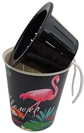 jojomis Macetas de riego automático para plantas de interior, hiedra dorada, violeta africana, planta araña, orquídea, flamenco, 5.63 x 5.12 pulgadas