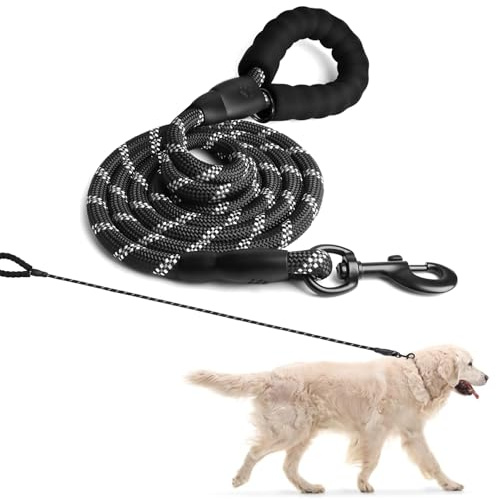 pclapora Correa Perro, 1,5m Correa Perro Grande, Dog Leash de Fuerte de Perros con Asa Acolchada y Hilos Reflectantes, para Perros Medianos y Grandes, Correr y Adiestramiento