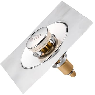 Colador de drenaje de suelo de pie, tipo rebote, drenaje de ducha cuadrado, colador de pelo para baño, ducha, fácil de usar, tipo rebote, drenaje de suelo de pie, colador de drenaje antiobstrucción