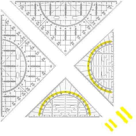 4 stycken trianglar med handtag, geodisk triangel flexibel transparent, geodtriangel stor 22 cm, triangel, liten 16 cm, geo triangel, för studenter kontor designer målning, skolsaker