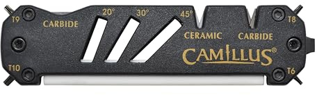 Camillus Glide Multi Schärfer, mit Torx Bits und Schraubendreher, S2/435 Stahl, GFN Griff, schwarz, 12,1 cm