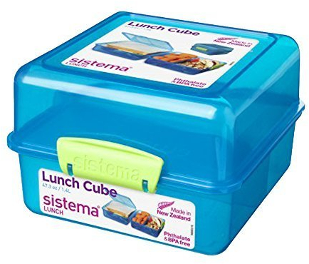 Sistema Itsy Bitsy 3 Compartment Klip It 1.4L Lunch Cube Box Assorted Colours by Sistema