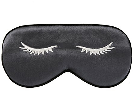 Máscara de sueño de 100% seda con correa ajustable, máscara de ojo cómoda y súper suave máscara última para dormir, visera Gris oscuro dibujo 1
