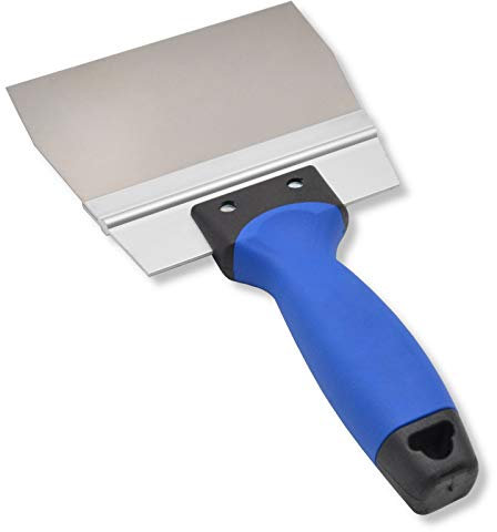 DEWEPRO® Breitspachtel mit Edelstahlklinge 150x95mm - Fugenspachtel - Trockenbauspachtel mit 2-K-Griff und Aluhalter - Fugspachtel - Flächenspachtel - Maurerspachtel