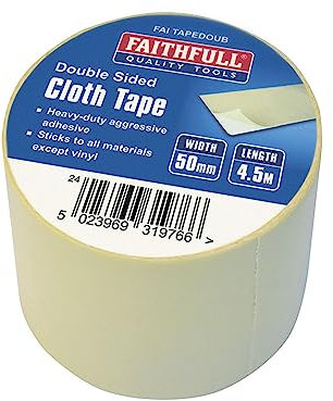 Faithfull FAITAPEDOUB Heavy-Duty Double-Sided Cloth Tape 4.5m x 50mm