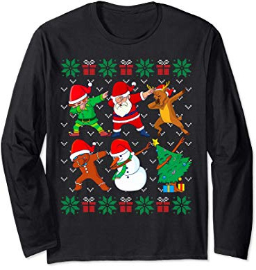Tamponando Natale Brutto Natale Maglione Santa Dab Squad Maglia a Manica