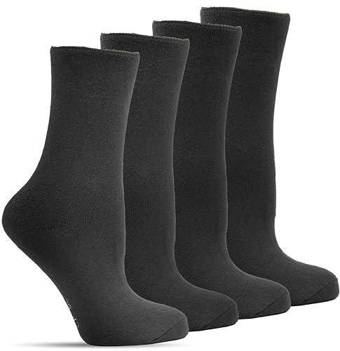 Frostfighter Herren Thermosocken ohne Gummi (6x Paar) Wintersocken Baumwolle Ski Vollfrottee Innenfutter (Schwarz, 39-42)
