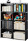 MOYIPIN Bücherregale, zusammengebautes Lagerregal, vertikales Schrank-Bücherregal für Schlafzimmer, Wohnzimmer, Zweireihige multifunktionale Aufbewahrungsausrüstung mit 8 Gittern (Schwarz)