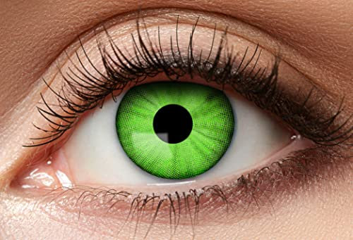 Lentilles de contact Balinco colorées sans correction, Lentilles à motifs, Lentilles pour les yeux, Accessoires pour Cosplay, Halloween, Carnaval, Dia de los Muertos, Fête, Festival (Deep Green)